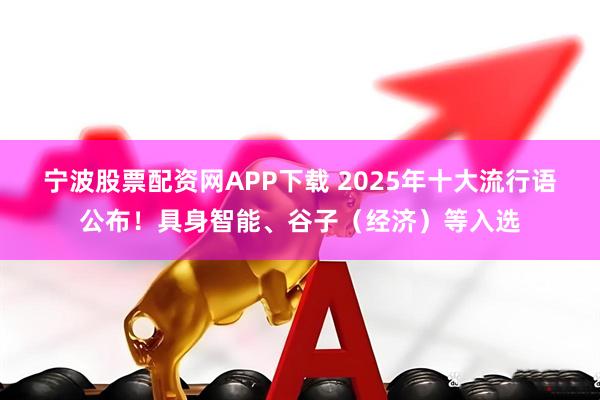 宁波股票配资网APP下载 2025年十大流行语公布！具身智能、谷子（经济）等入选